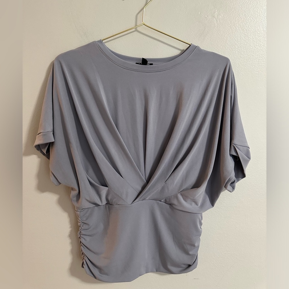 Express Small Ruched Blouse in Gray